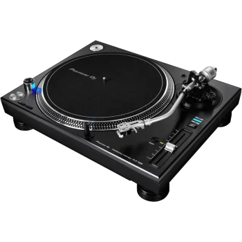 Giradiscos DJ Pioneer DJ PLX-1000 vista ojo de pájaro lateral