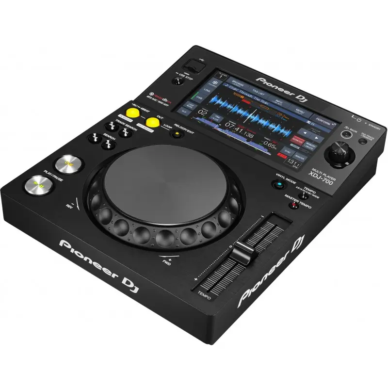 Reproductor DJ Pioneer DJ XDJ-700 vista lateral 3D sin soporte inferior