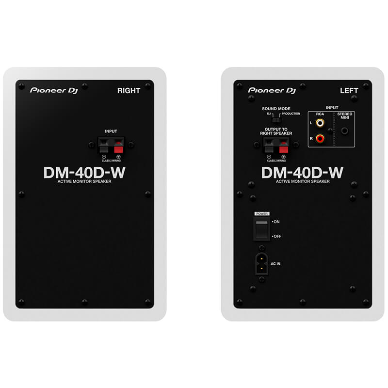 Monitores de estudio activos Pioneer DJ DM-40D vista conexiones traseras