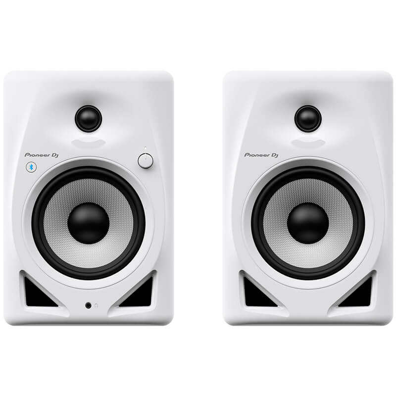 Monitores de estudio activos Pioneer DJ DM-50D-BT vista pareja frontal en color blanco