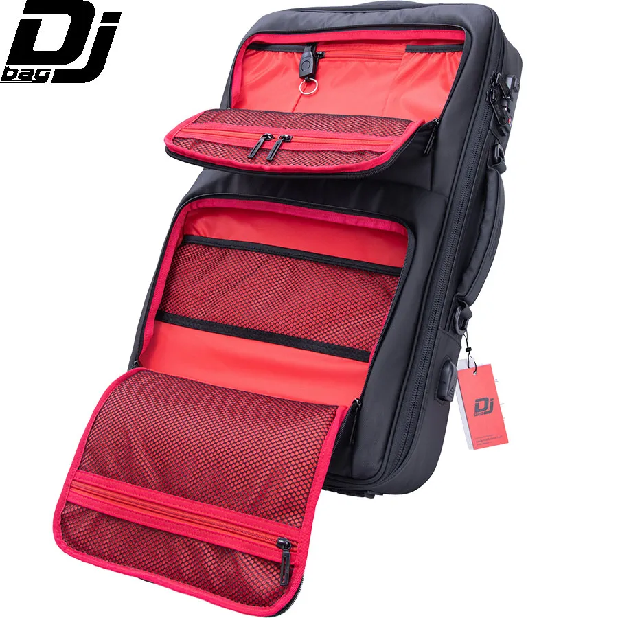 Bolsa DJBag K MiniMK2 para transporte de controlador DJ vista frontal de la bolsa abierta