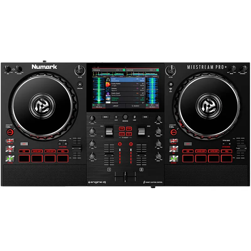 Controlador DJ Numark Mixstream Pro + vista cenital