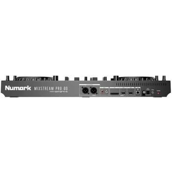 Controlador DJ Numark Mixstream Go Pro vista panel trasero de conexiones