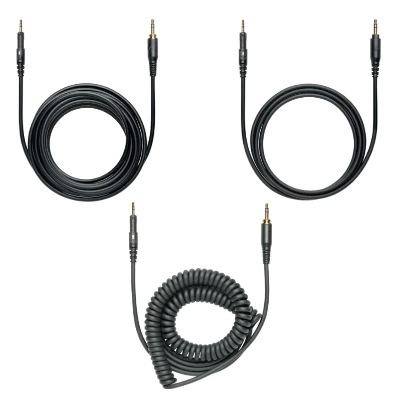 Cables en color negro para auriculares profesionales de estudio ATH-M50X