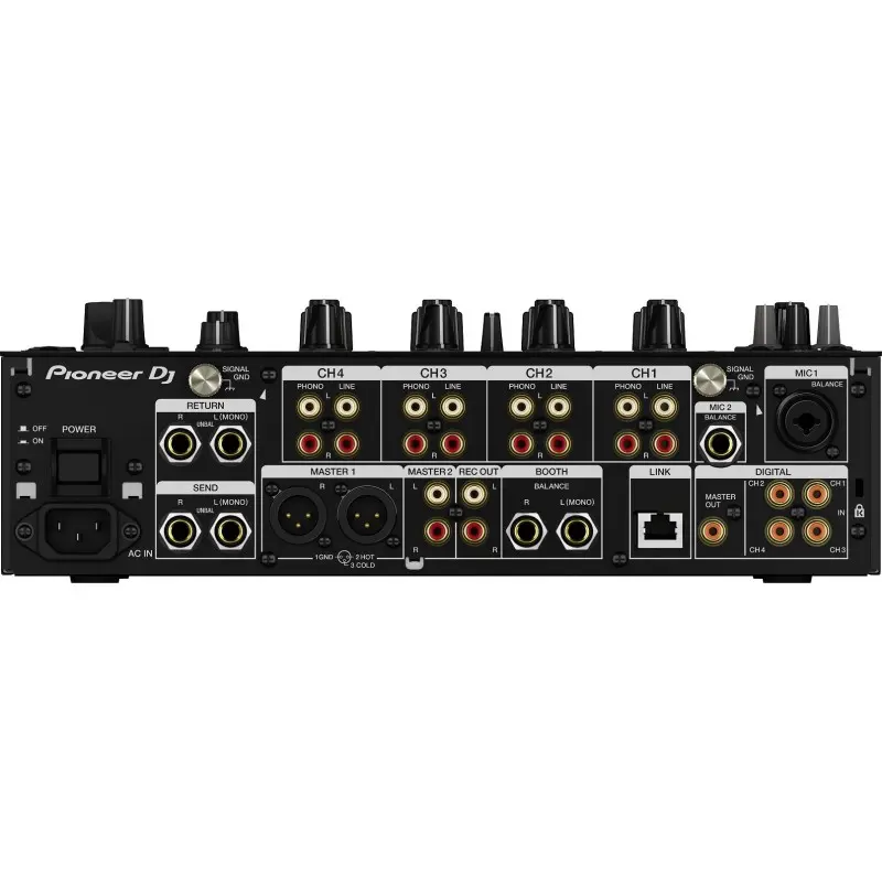 Pioneer DJM-900NSX2 mesa de mezclas DJ profesional 4 canales vista conexiones traseras