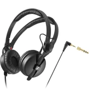 Auricular Senheisser HD 25 vista lateral 3D y cable de conexión