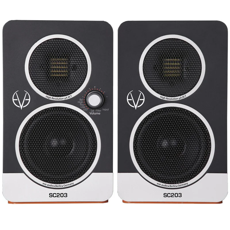 Monitor Activo Eve Audio SC203 vista frontal de los dos monitores