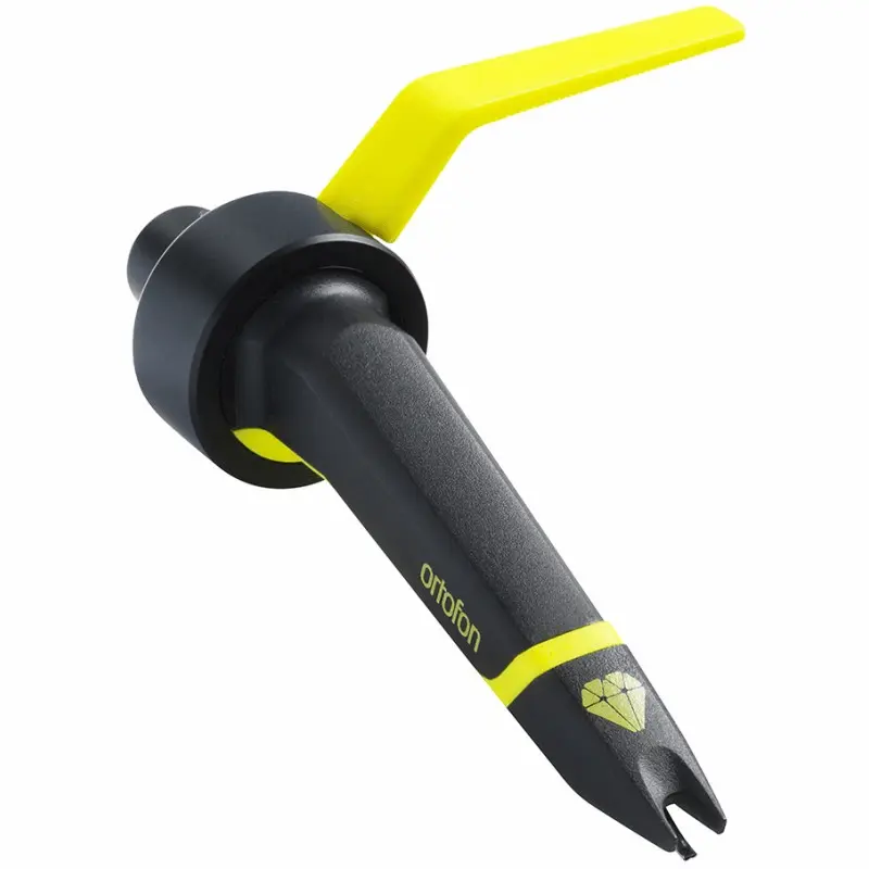 Cápsula Ortofon MK Club en color negro y amarillo vista lateral izquierda