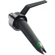 Cápsula Ortofon MKII MIx en color negro con detalles en verde vista lateral izquierda