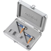 Set Twin Ortofon MKII DJ vista de la caja abierta donde se ven las dos cápsulas que incluye el set