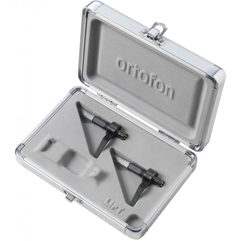 Set Twin Ortofon MKII MIX vista de la caja abierta donde se ven las dos cápsulas que incluye el set
