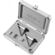 Set Twin Ortofon MKII Scratch vista de la caja abierta donde se ven las dos cápsulas que incluye el set