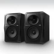 Pareja de Monitores Activos Pioneer DJ VM-50 vista lateral ambos en color negro