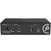 Interfaz de audio Arturia Minifuse 1 vista parte trasera de conexiones de una unidad en color negro