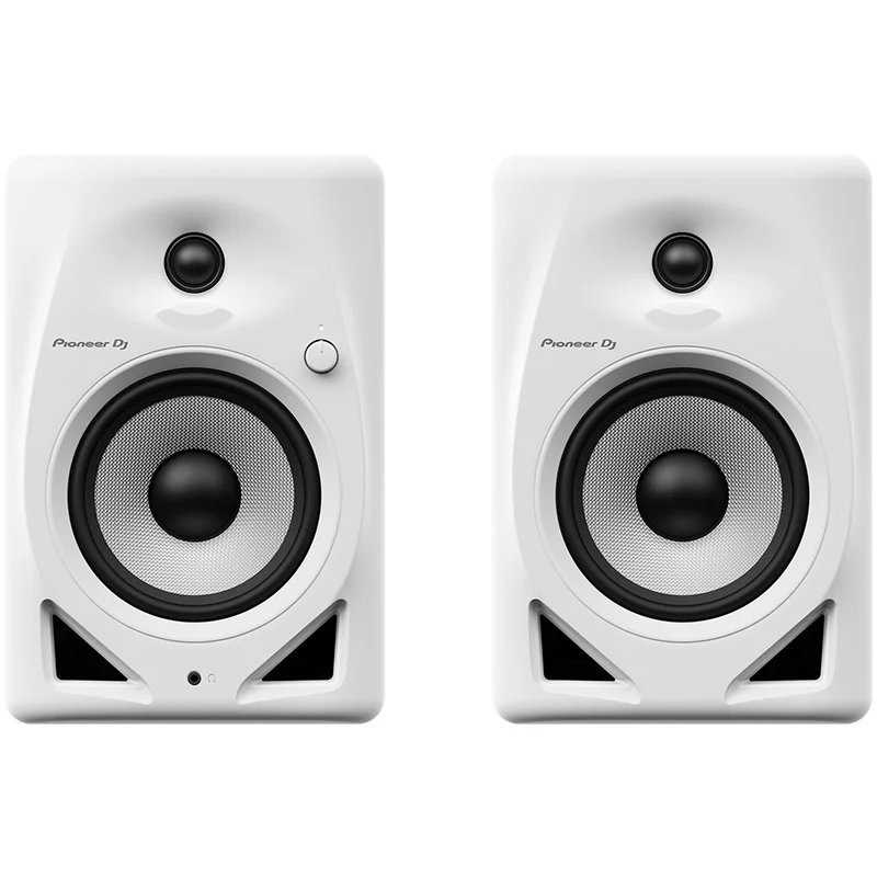 Monitores de estudio activos Pioneer DJ DM-50D vista pareja frontal en color blanco