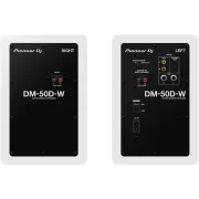 Monitores de estudio activos Pioneer DJ DM-50D vista pareja parte trasera conexiones color blanco