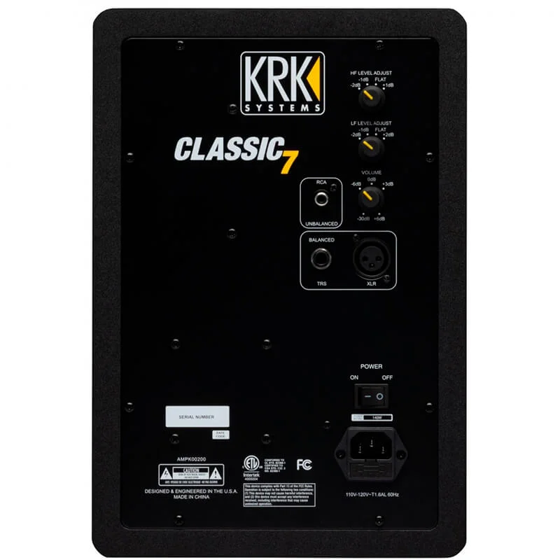 Monitor de estudio activo KRK Classic 7 vista trasera