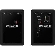 Monitores de estudio activos Pioneer DJ DM-50D-BT vista pareja parte trasera conexiones color negro