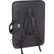 Maleta de transporte para DJ en compuesto EVA de la marca Walkasse modelo W-MCB790V2 vista cerrada de la parte espaldera con las asas tipo backpack