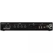 Interfaz de audio Arturia Minifuse 4 vista parte trasera de conexiones de una unidad en color negro