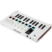 Teclado controlador midi USB Arturia MiniLab 3 vista cenital 3d trasera conexiones