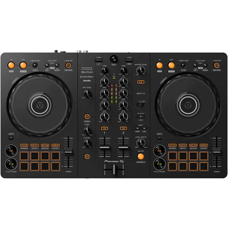 Controlador DJ Pioneer DJ DDJ-FLX4 vista cenital