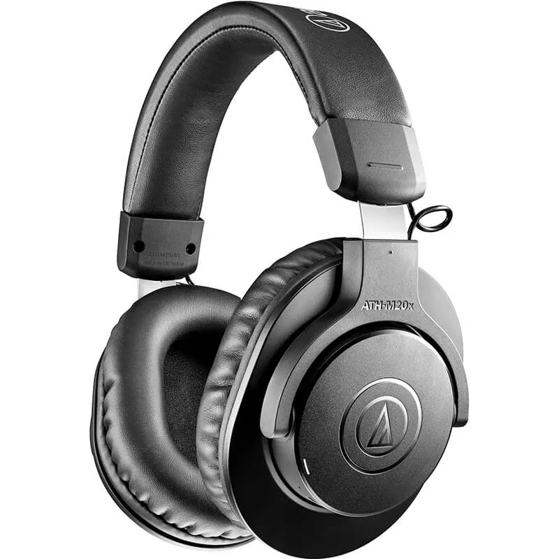 Auriculares profesionales Audio Technica ATH-M20X BT vista frontal en color negro