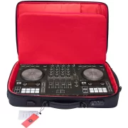 Bolsa DJBag K MiniMK2 para transporte de controlador DJ vista bolsa estirada abierta con controlador en su interior
