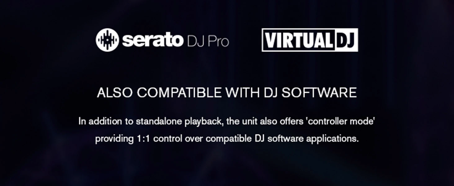 Controlador DJ Numark Mixstream Pro + vista detalle de compatibilidad de software