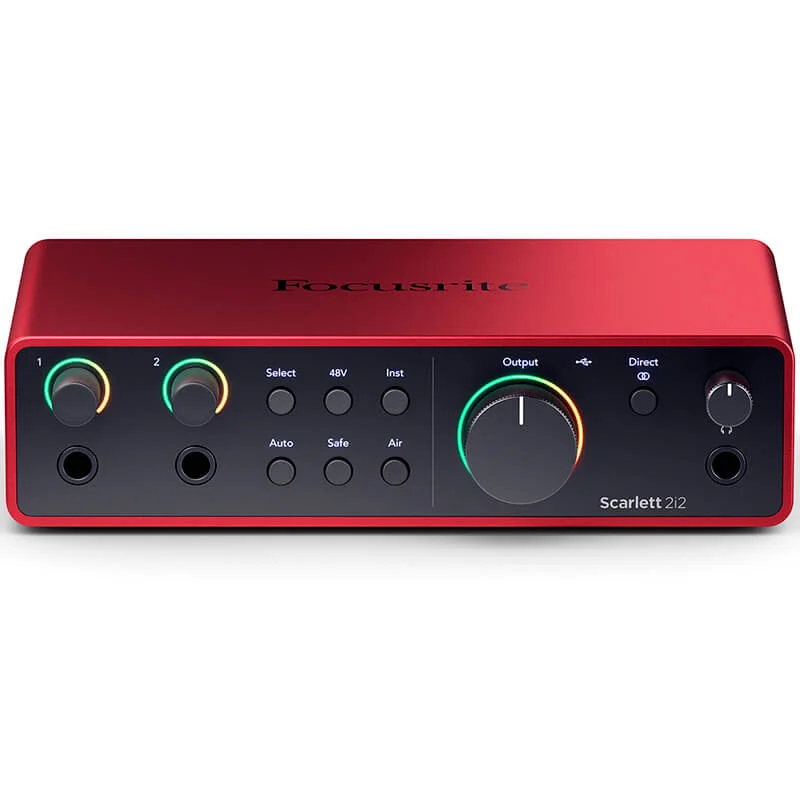 Interfaz de audio USB Focusrite Scarlett 2i2 4TH GEN vista frontal