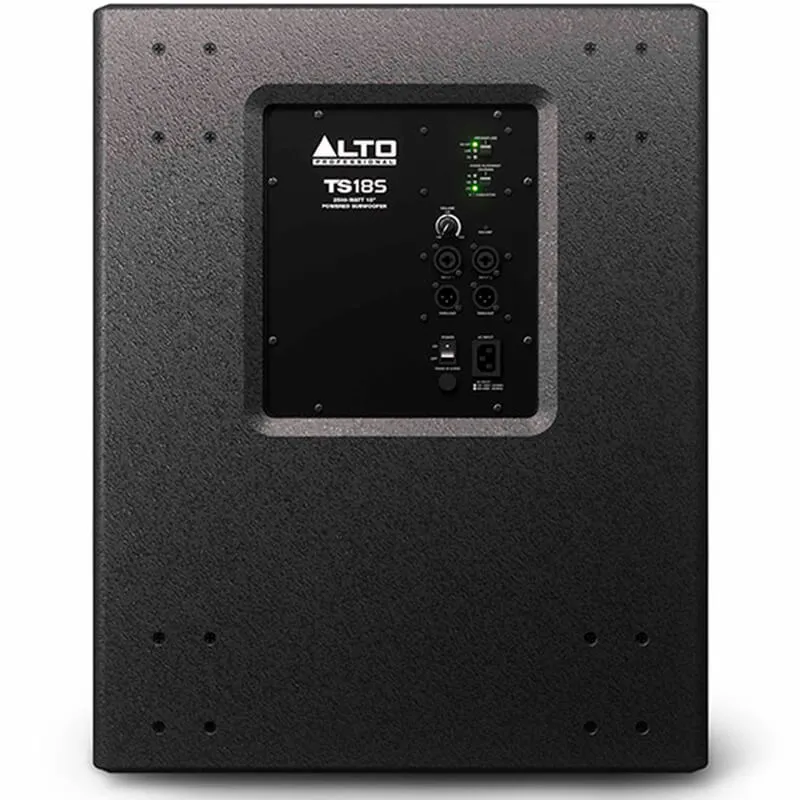 Subwoofer amplificado Alto TS18S vista trasera panel de conexiones