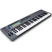 Teclado midi USB Novation FL key 61 vista semi cenital lateral