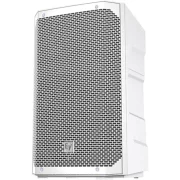 Altavoz autoamplificado Electro Voice ELX200 10P en color blanco vista de la parte delantera y de una de sus laterales.