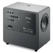 Imagen lateral con la parte del amplificador y delantera Subwoofer amplificado Focal Alpha Sub One