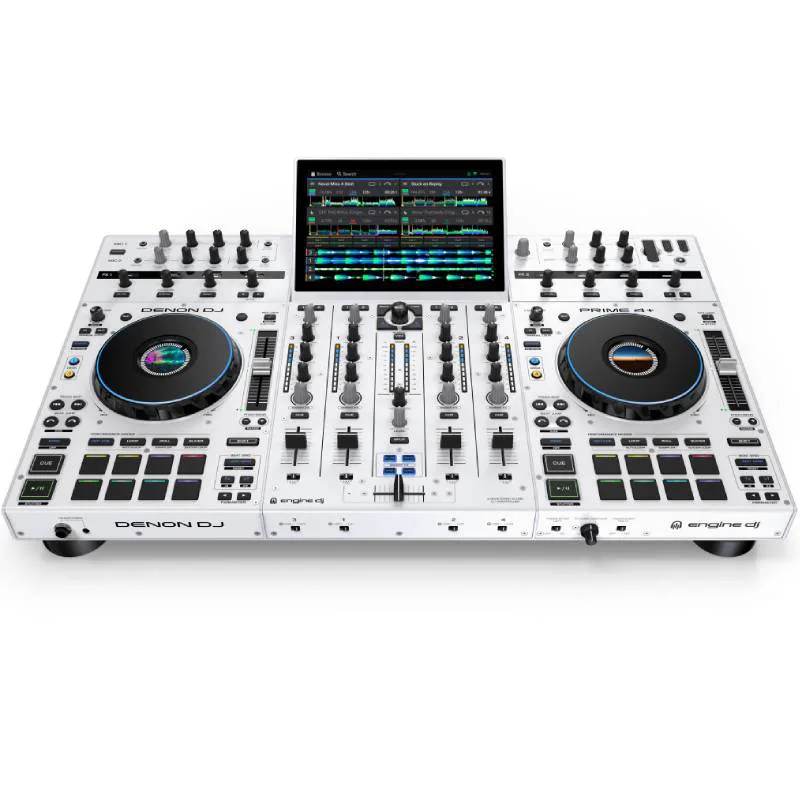 Controlador DJ Denon DJ Prime 4+ white vista cenital inclinada