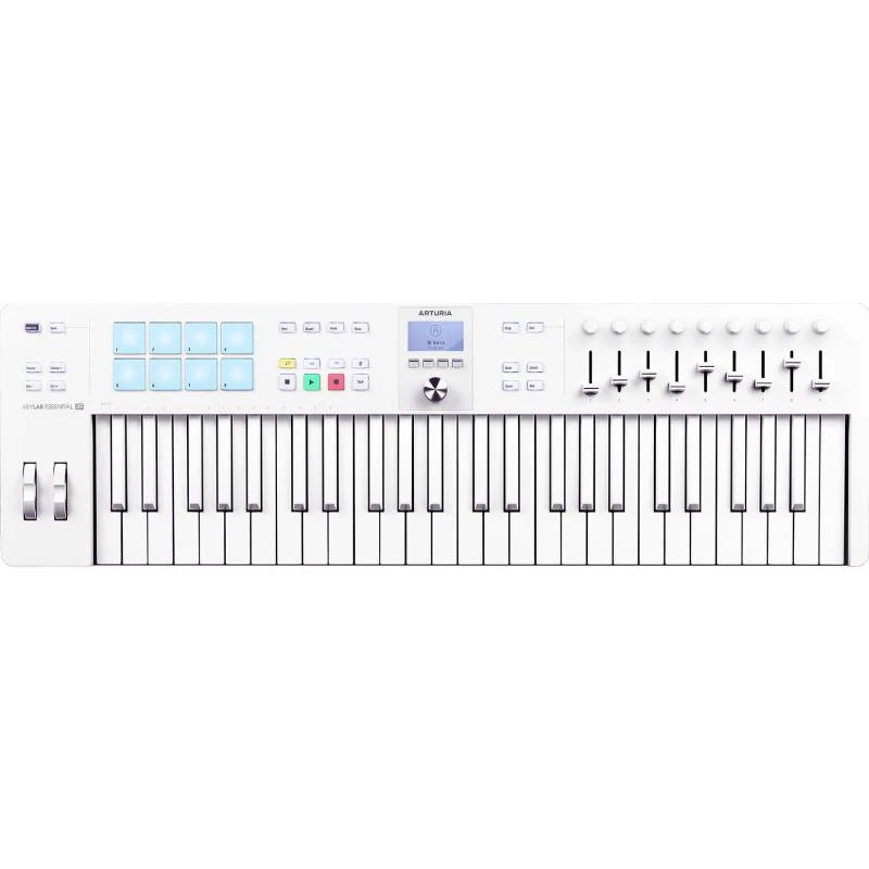Teclado controlador midi USB Arturia Keylab Essential 49 MK3 Alpine White vista cenital