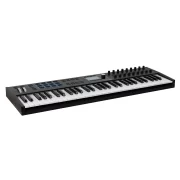 Teclado midi Arturia KeyLab 61 mk3 en color negro vista superior en ángulo