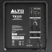 Subwoofer autoamplificado Alto Professional TX12S vista trasera panel de conexiones.