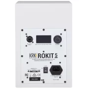 Monitor estudio activo KRK RP5G5 en color blanco vista trasera panel de conexiones.