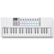 Teclado Midi Novation LAUNCHKEY MINI37MK4 en color blanco vista cenital.
