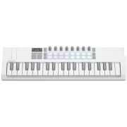 Teclado Midi Novation LAUNCHKEY MINI37MK4 en color blanco vista frontal.