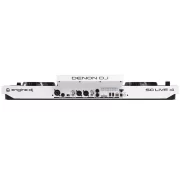 Controlador DJ DENON DJ SC-LIVE-4 en color blanco vista parte trasera panel de conexiones.