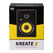 Monitor estudio KRK KREATE K8 BT vista caja exterior frontalmente.