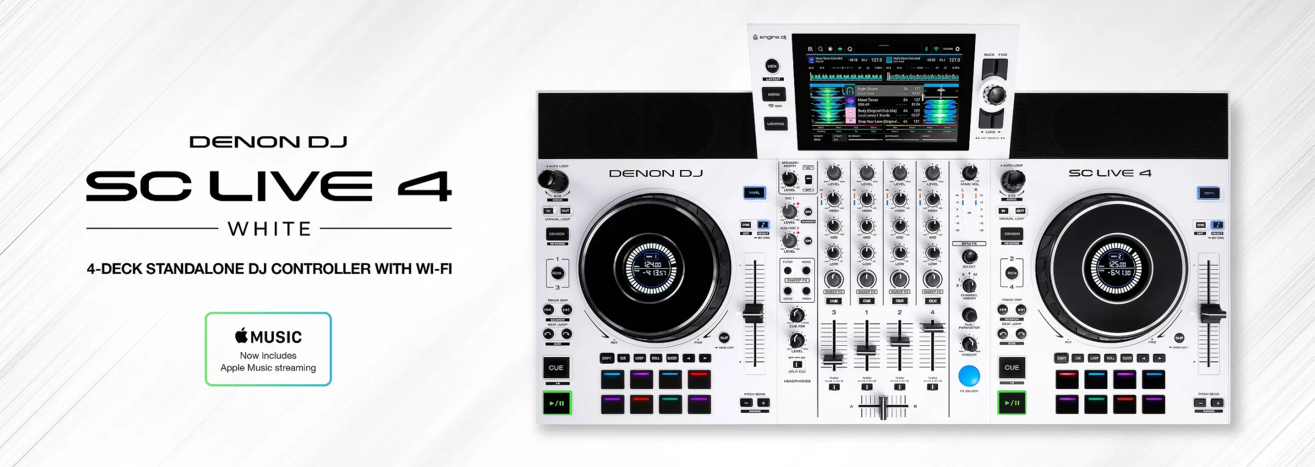 Fotomontaje de la controladora Denon DJ SC LIVE 4 lifestyle.