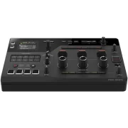 Plano frontal de la unidad de efectos AlphaTheta RMX-IGNITE. Se aprecian los controles de Isolate FX, palancas Lever FX y la pantalla LCD a color.